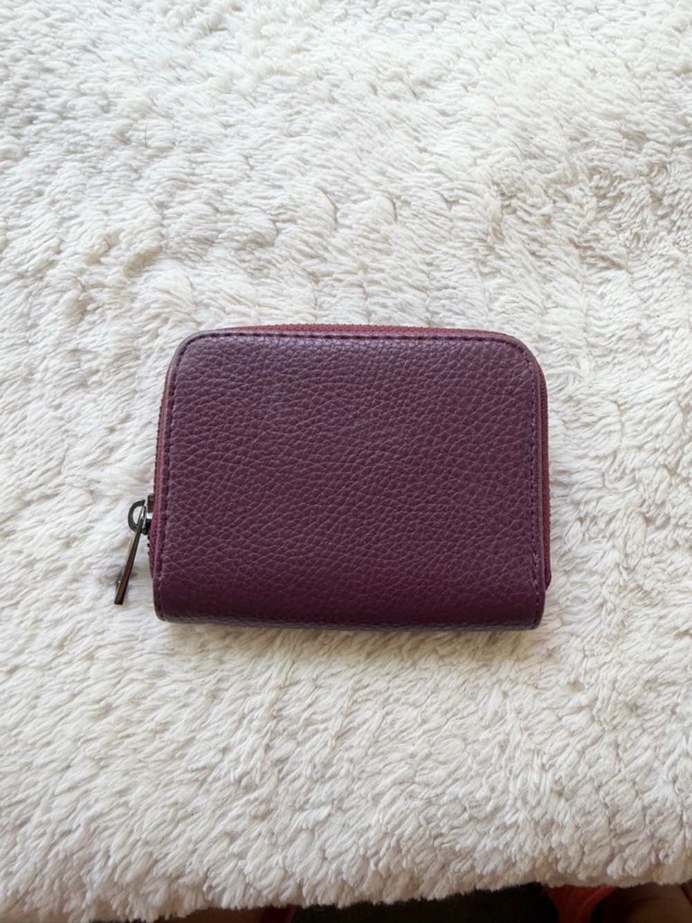 Compact Women's Zip Wallet in Maroon